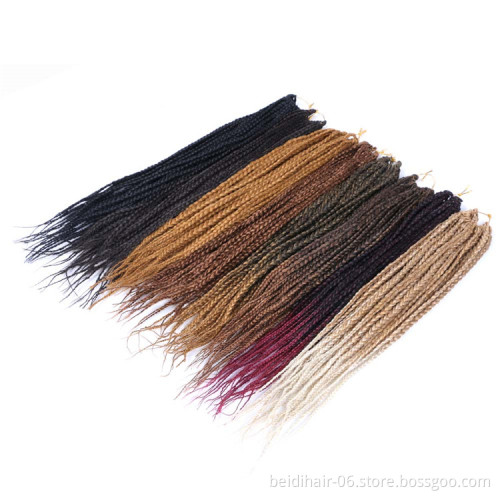 Medium Crochet Box Braids 3X Prelooped Synthetic Hair 14inch 18inch Protective Style Quick Easy Crochet 22 Strands per Pack